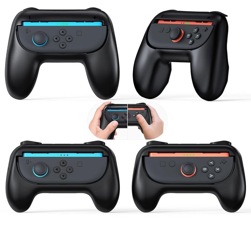 FYOUNG Grips for Nintendo Switch 2, Grip for Joycon 2 with Dual Size, Comfort Ergonomic Grip Case for Kids & Adults Hand, Reduce Hand Fatigue, Family Gaming Switch Accessories (4 Packs) - Image 1